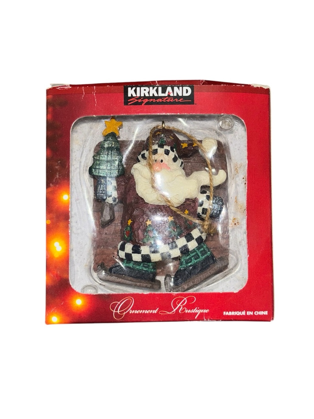 santa skating ornament